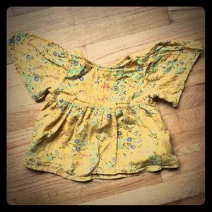 Gold flowered girls top